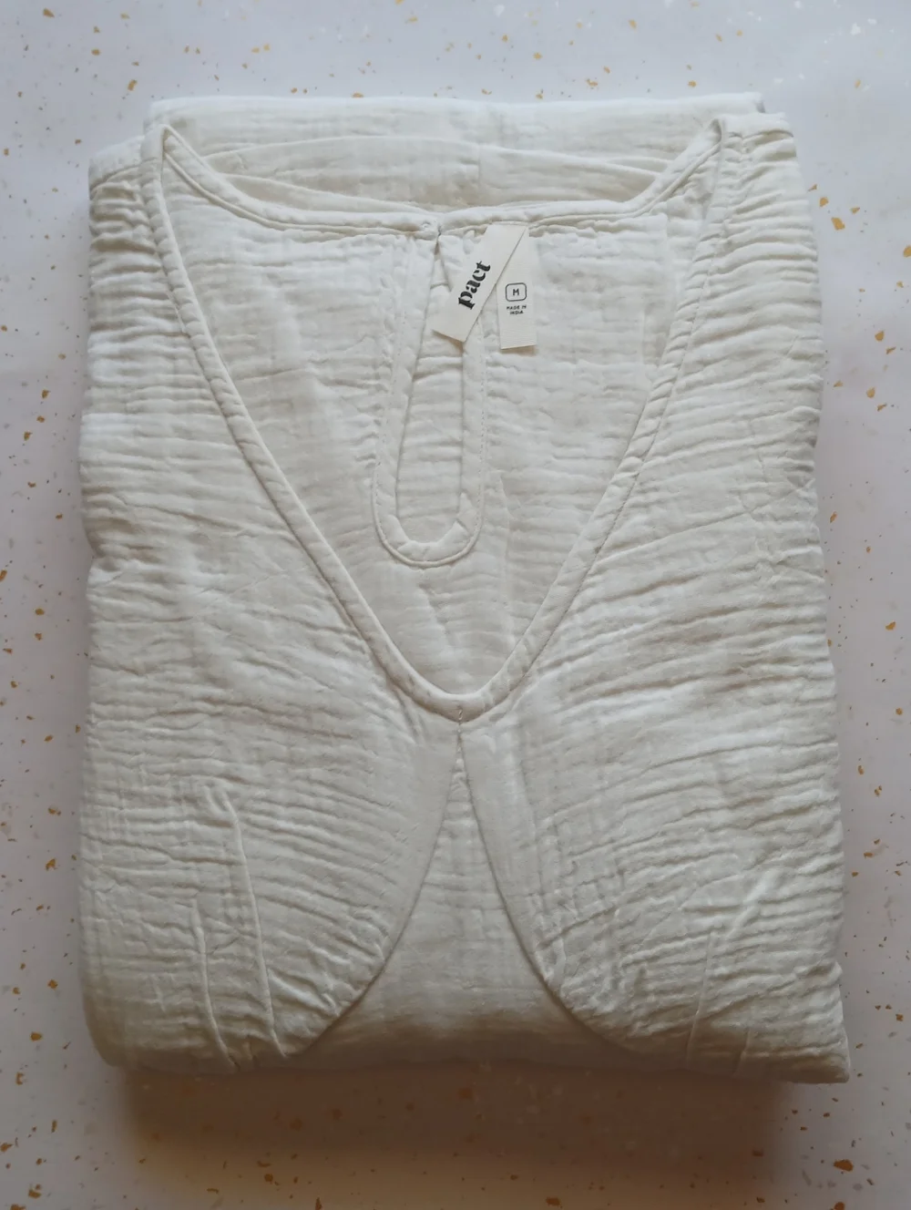 NEW Pact Organic Coastal Double Gauze Beach To Brunch Maxi Dress - Cream MEDIUM - Picture 2 of 5